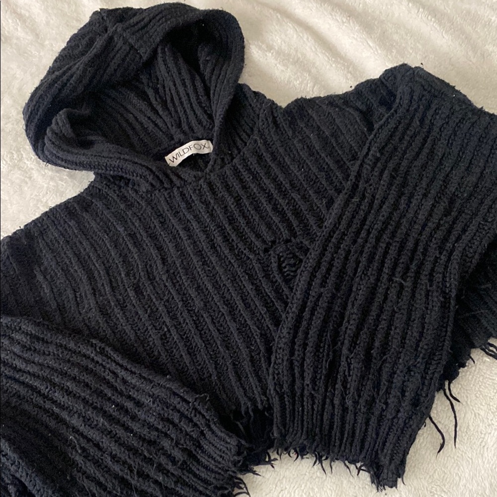 Wildfox Black Ribbed Knit Sweater